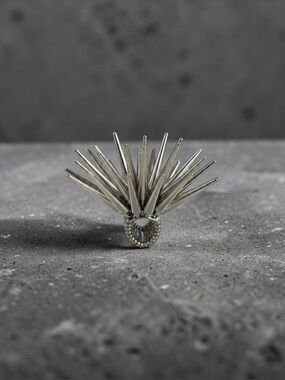 Statement Silver Spike Cocktail Ring